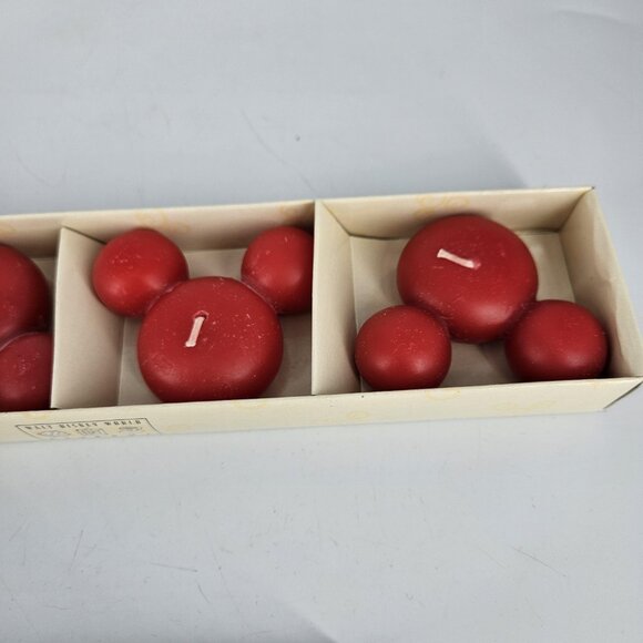 Disney Mickey Head Floating Candles Set Of 4 Red Walt Disney World At Home - Picture 6 of 11